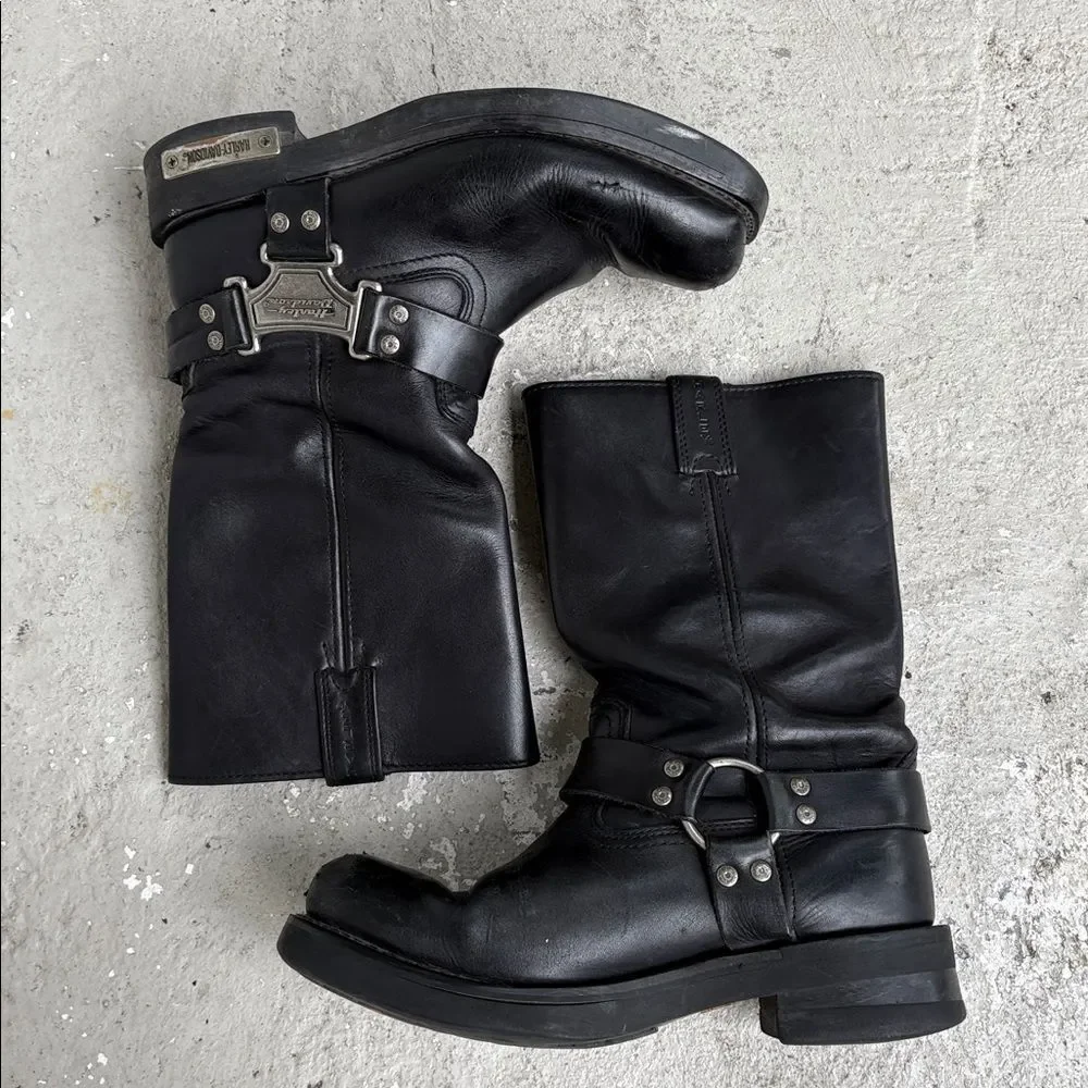 Harley Davidson, harness, mega size logo biker boot